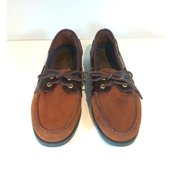 SPERRY LEWWARD TOP SIDER 2 EYED LEATHER BOAT SHOES MENS 13 BROWN - Picture 10 of 10